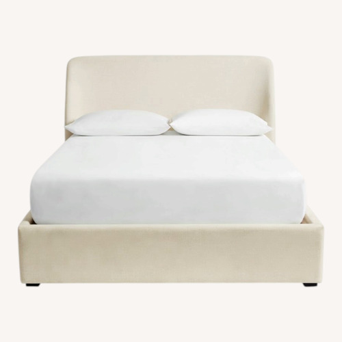 Used Pottery Barn Natural Fabric Queen Bed for sale on AptDeco
