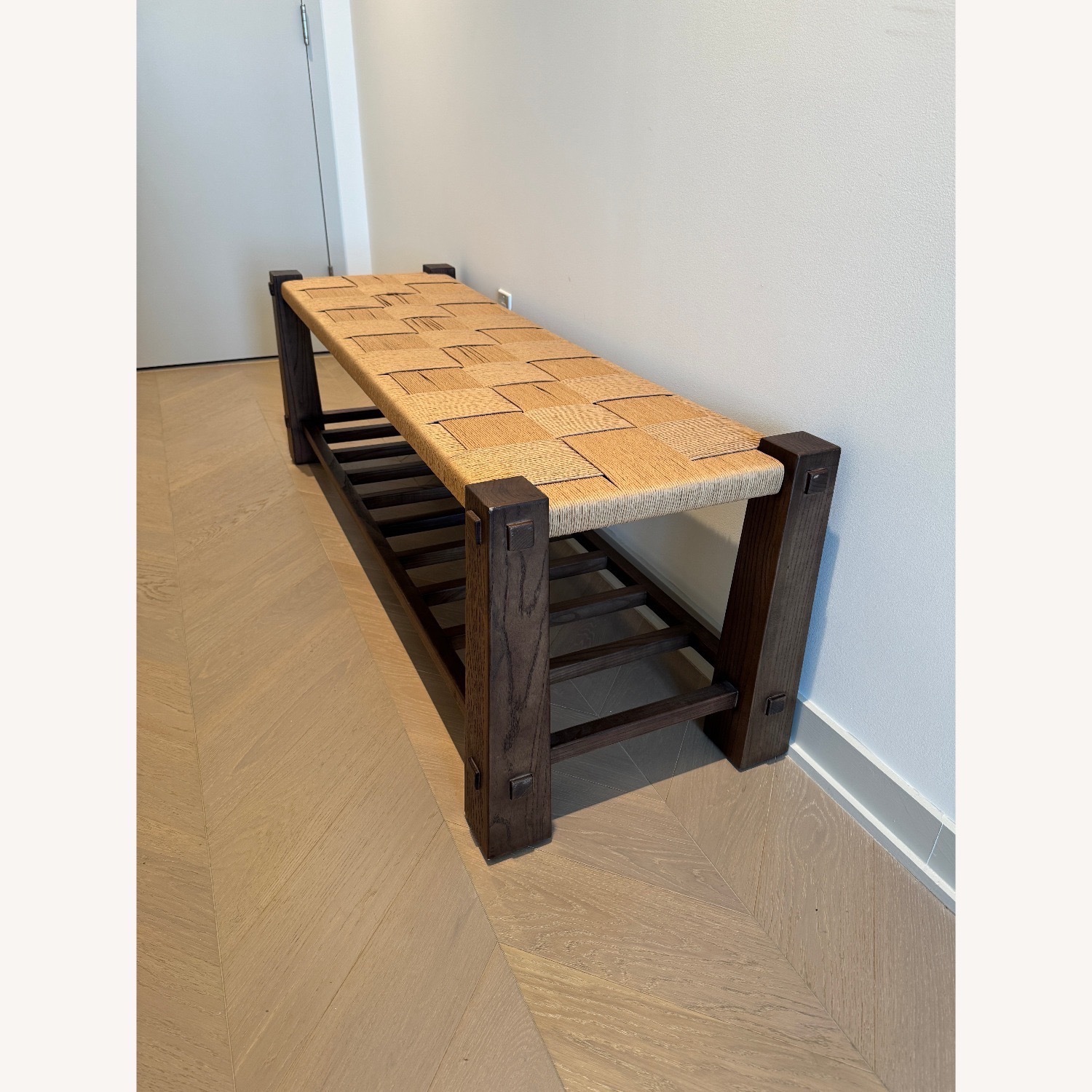 Crate & Barrel Malin Wood Bench - image-1