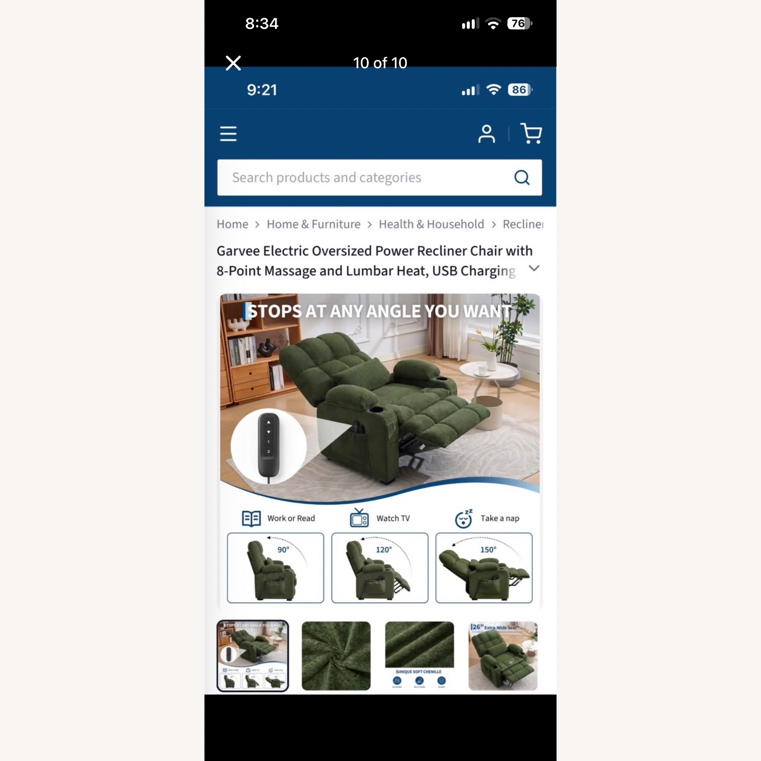 Garvee Massage and Heat Recliner - image-10