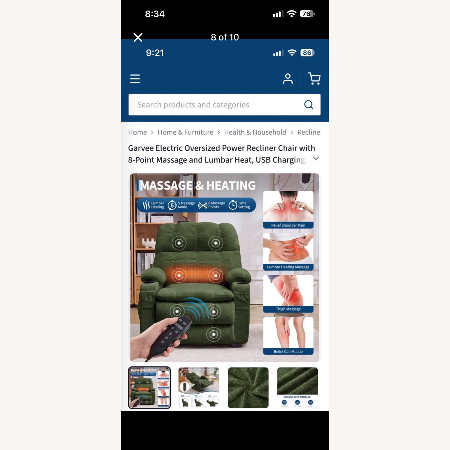 Garvee Massage and Heat Recliner - image-8