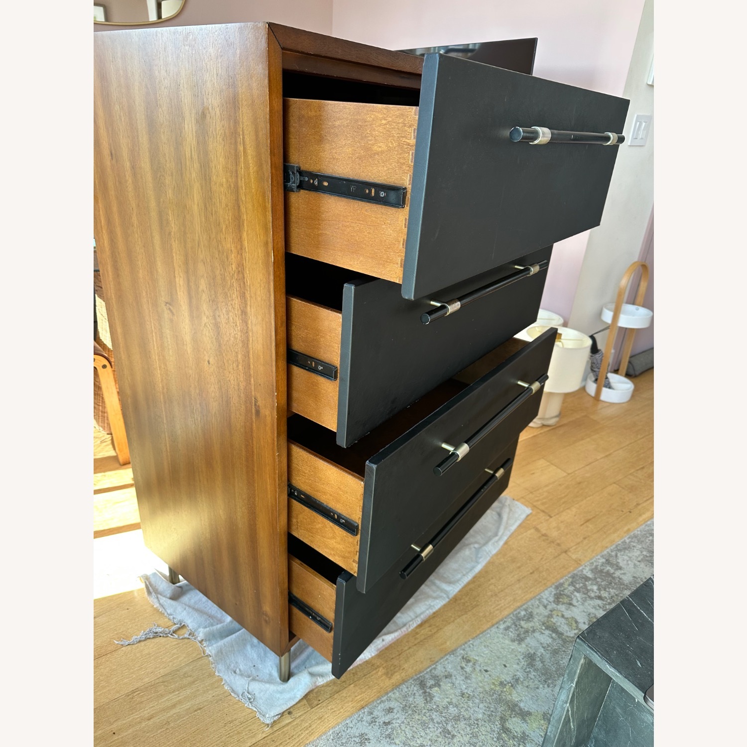 CB2 Oberlin Vegan Leather and Wood Dresser - image-3
