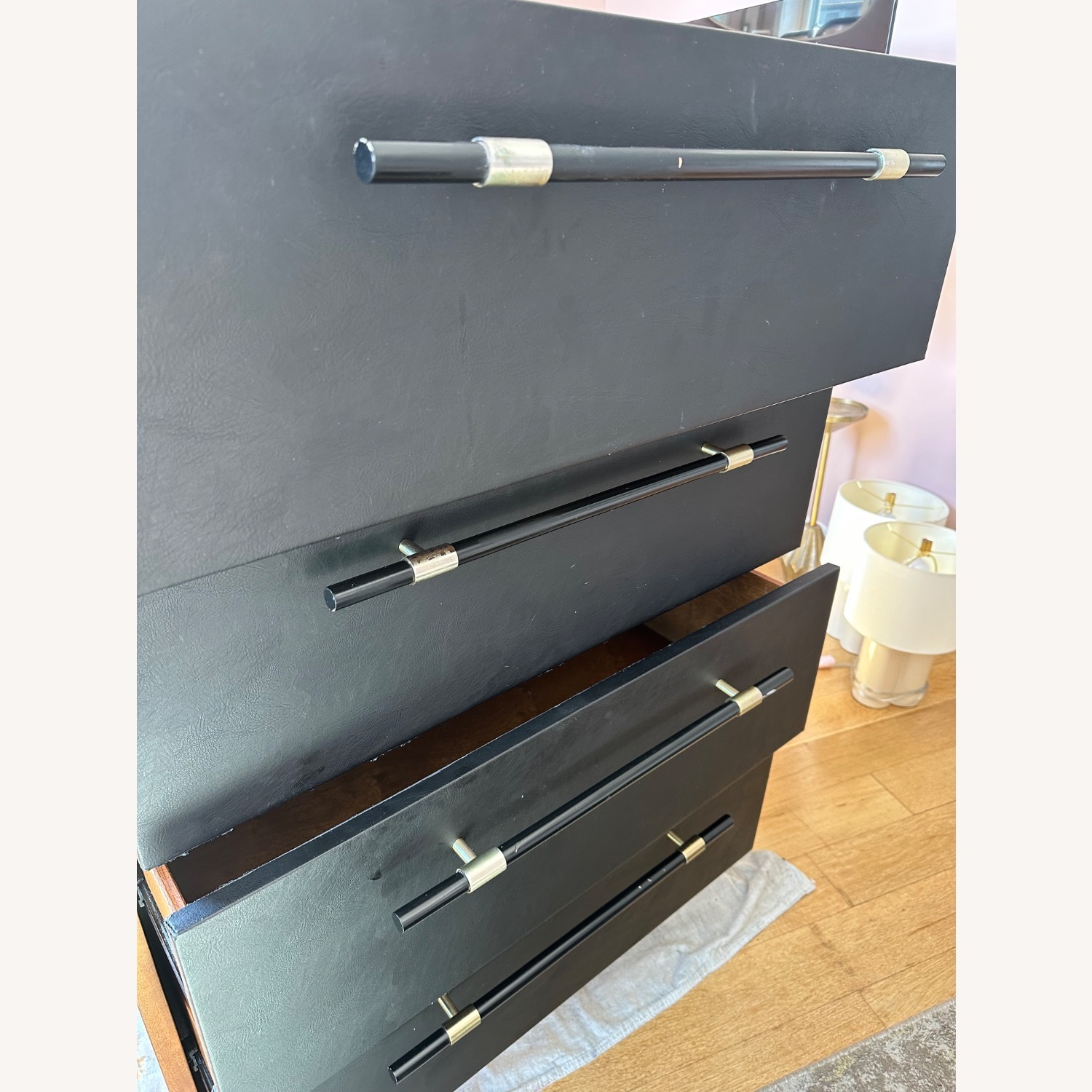 CB2 Oberlin Vegan Leather and Wood Dresser - image-5