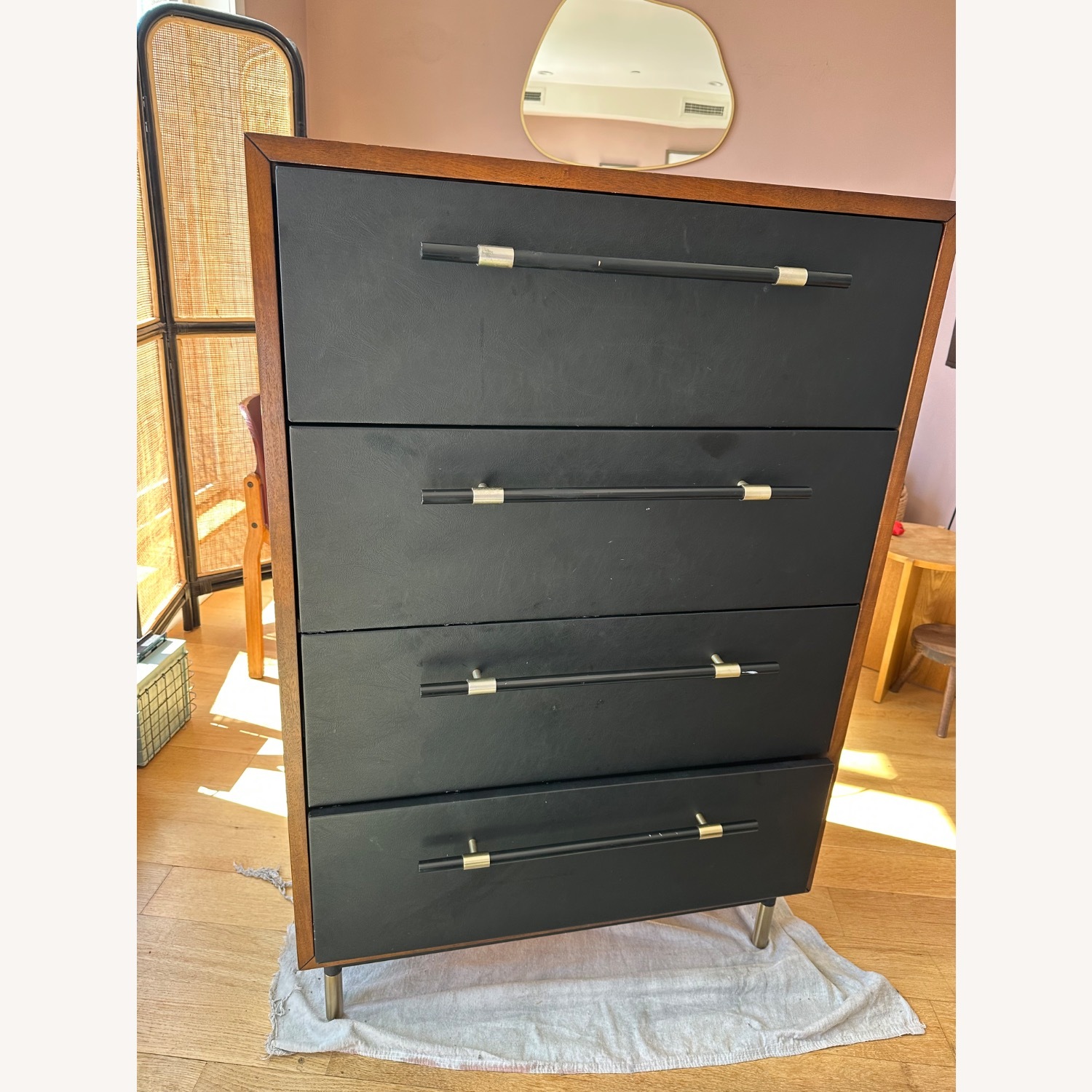 CB2 Oberlin Vegan Leather and Wood Dresser - image-1