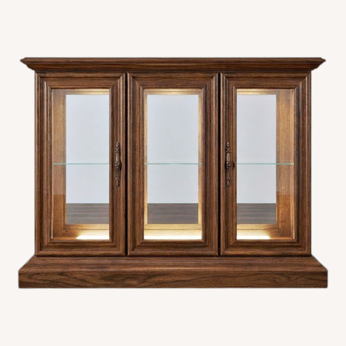 Used Vintage Wood & Glass Cabinet w/Interior Lighting Sideboard for sale on AptDeco
