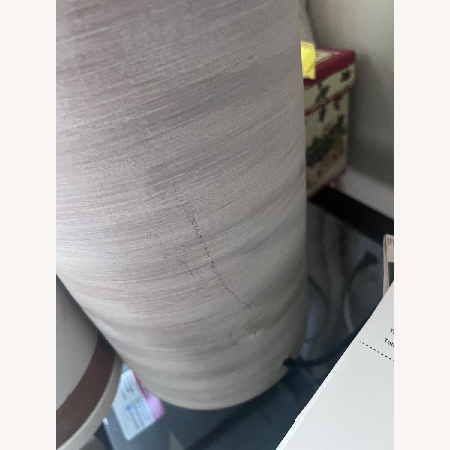 Restoration Hardware Sonora Light Gray Stone Table Lamp - image-3