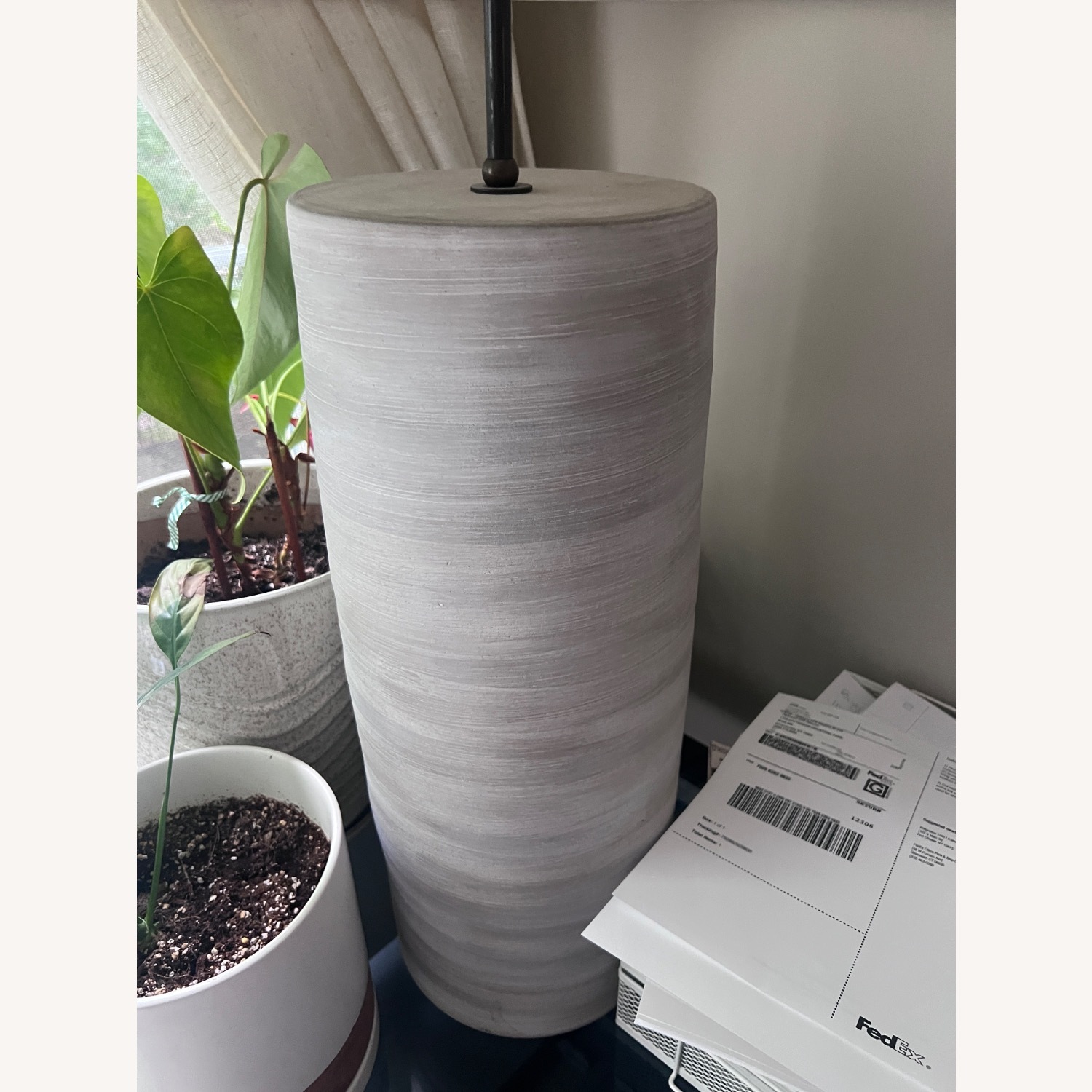 Restoration Hardware Sonora Light Gray Stone Table Lamp - image-4