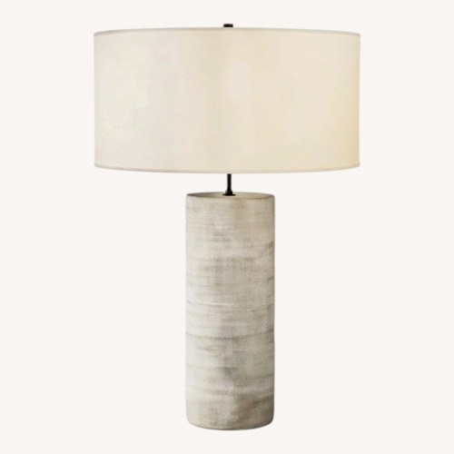 Used Restoration Hardware Sonora Light Gray Stone Table Lamp for sale on AptDeco