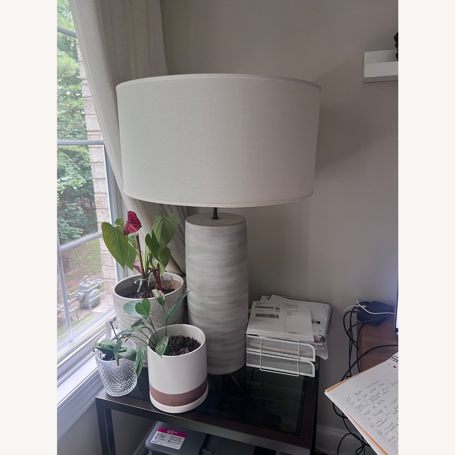 Restoration Hardware Sonora Light Gray Stone Table Lamp - image-5