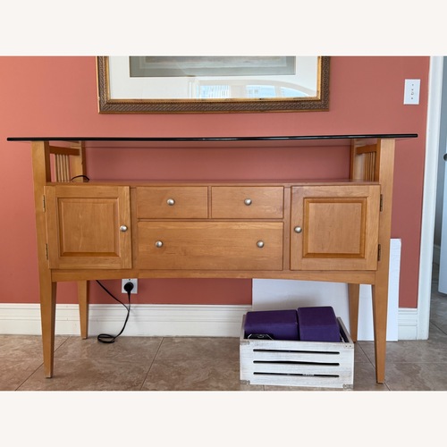 Used Light Brown Wooden Sideboard and Console Set for sale on AptDeco