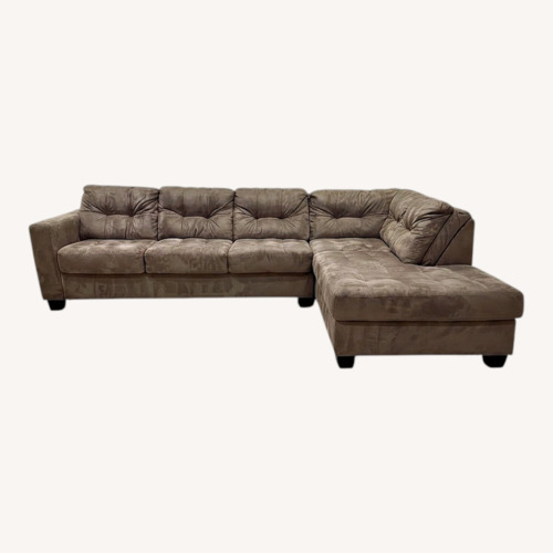 Used Light Brown Microsuede 2 Piece Sectional for sale on AptDeco