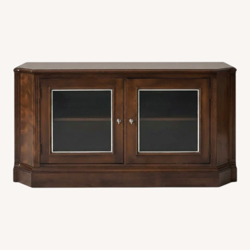 Used Ethan Allen Wood Media Console with Glass Doors for sale on AptDeco