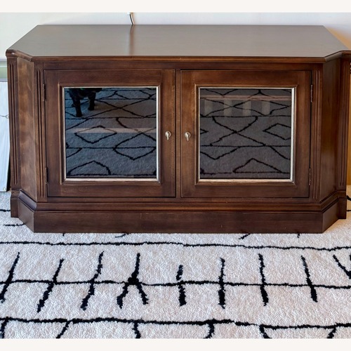 Used Ethan Allen Wood Media Console with Glass Doors for sale on AptDeco