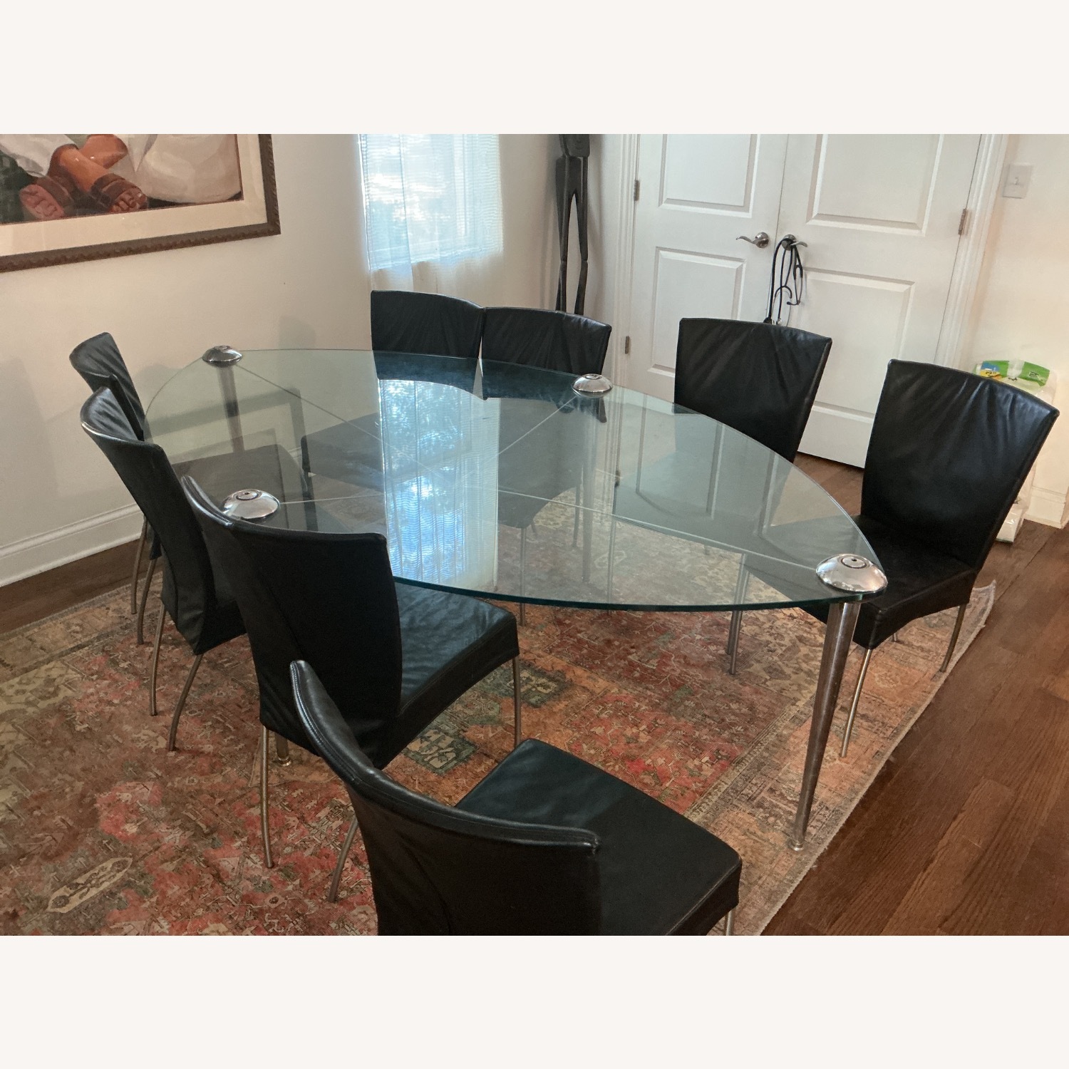 Cassina Dining Table and 8 Leather Chairs - image-1