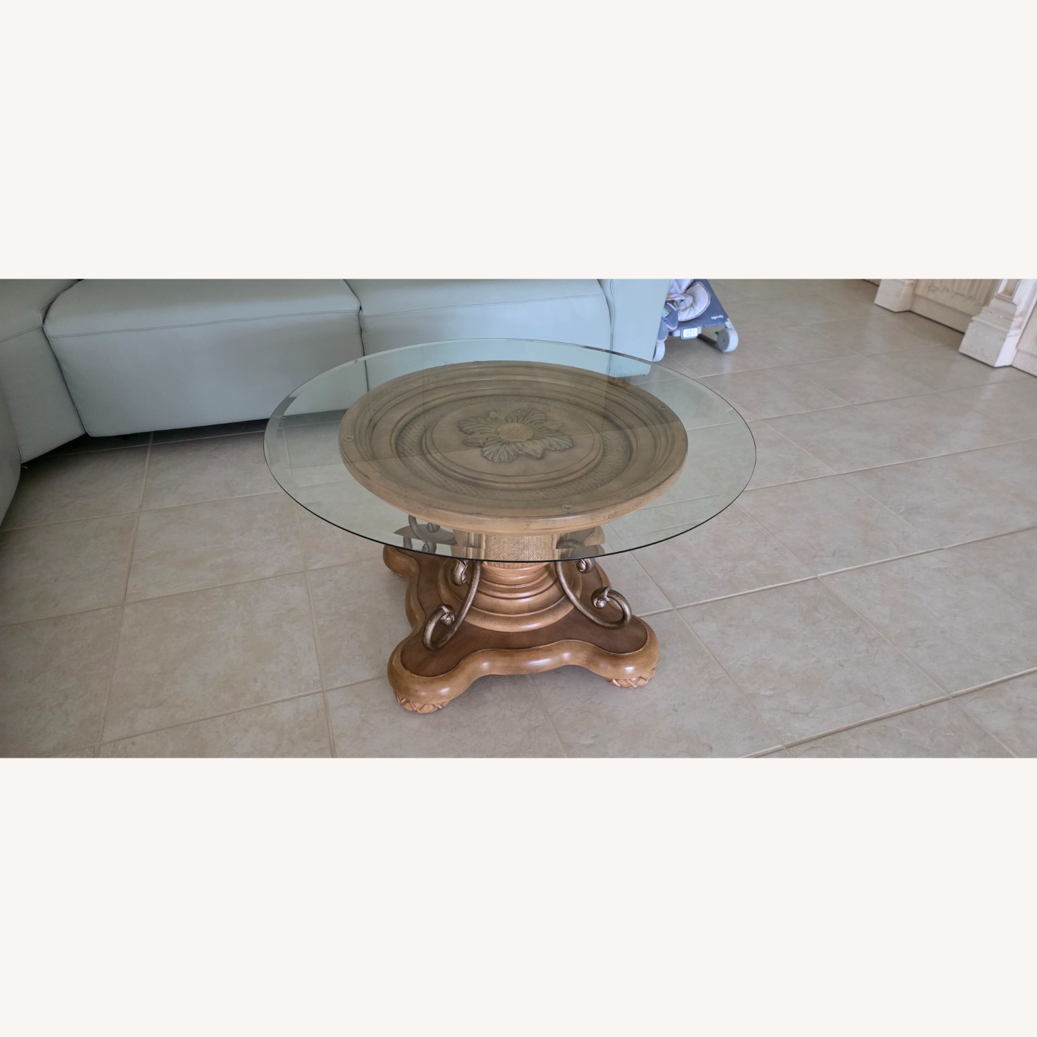 Tommy Bahama Round Glass-top Table - image-1