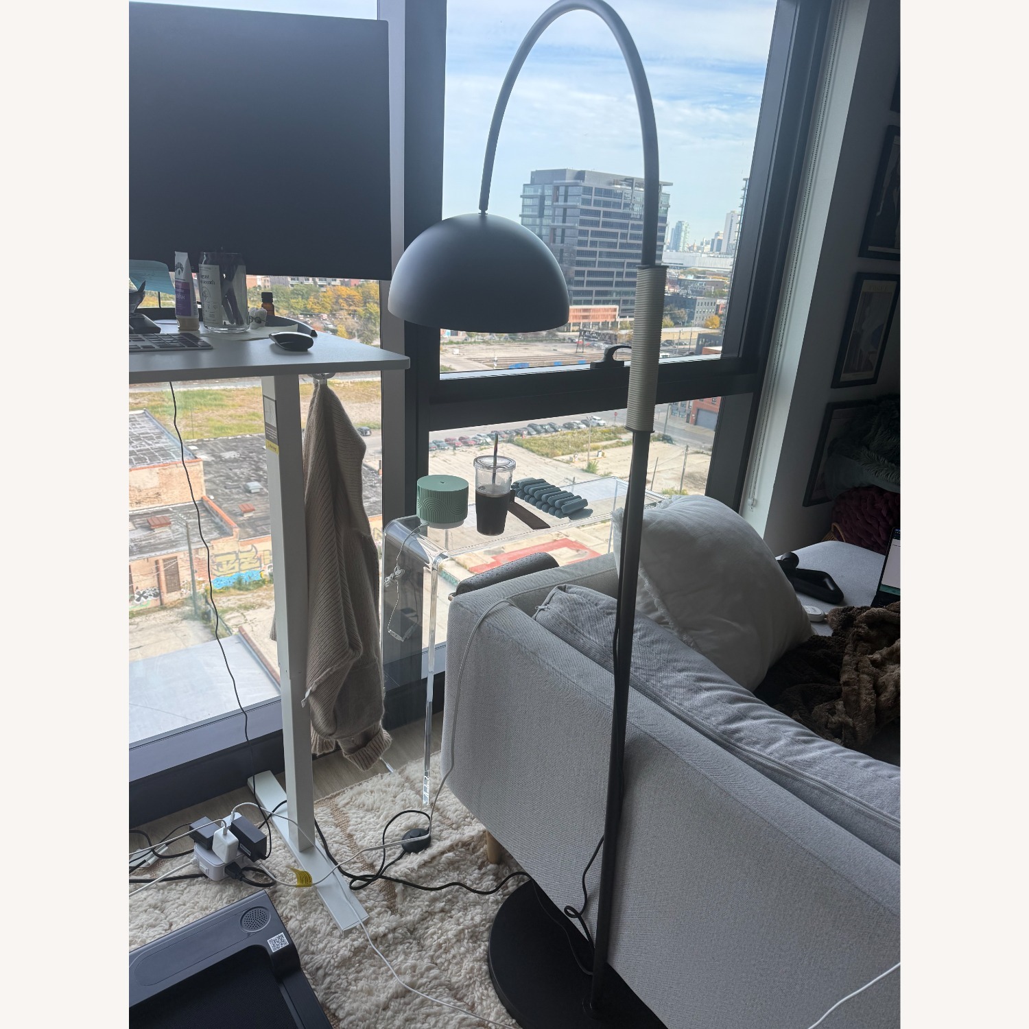 CB2 Jett Black Metal Floor Lamp - image-1