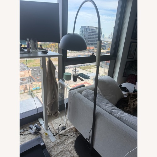 Used CB2 Jett Black Metal Floor Lamp for sale on AptDeco