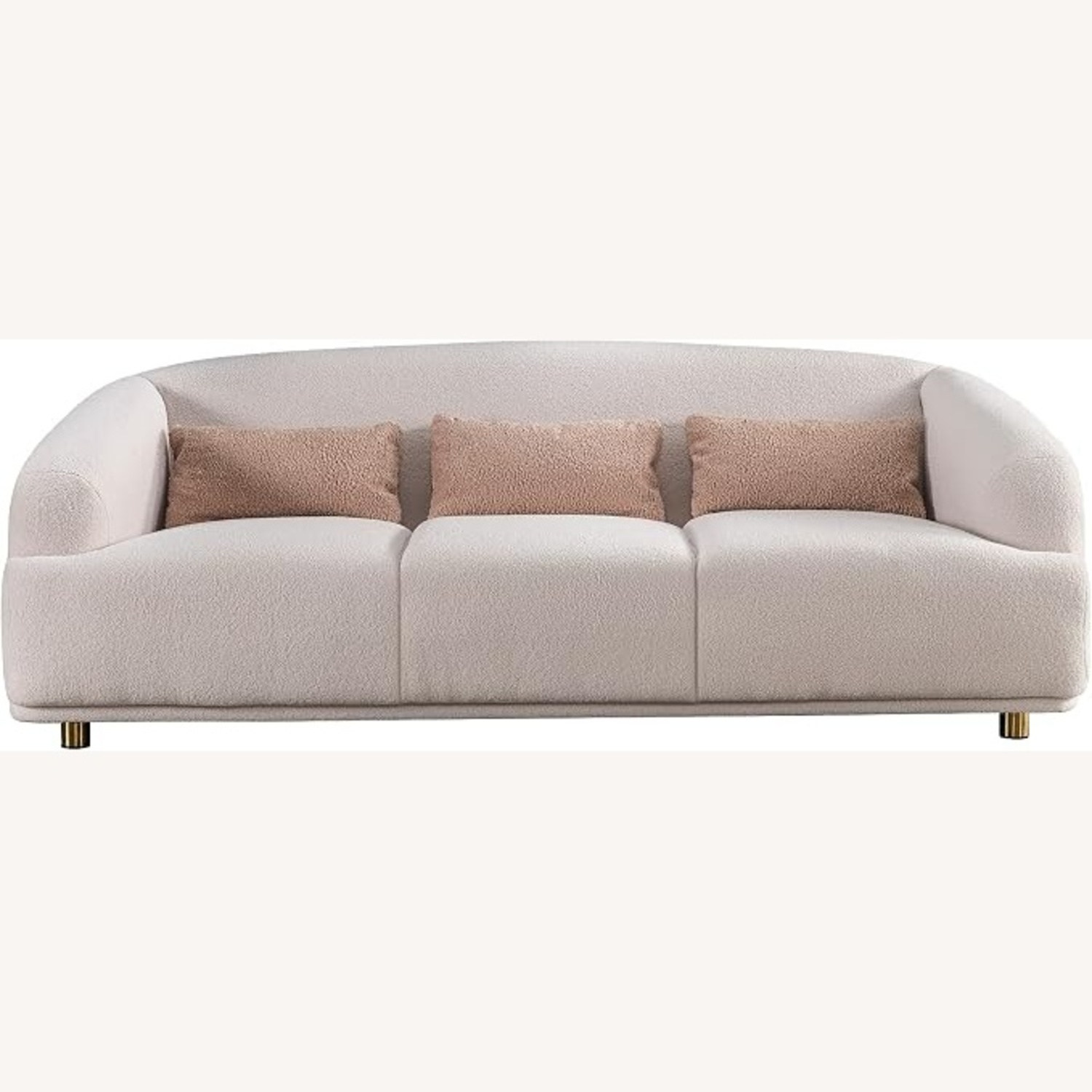 Acanva White Boucle 3+ Seater Sofa - image-5