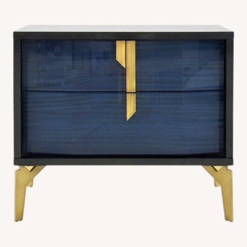 Used ALF Group Blue Wood Veneer Nightstand for sale on AptDeco