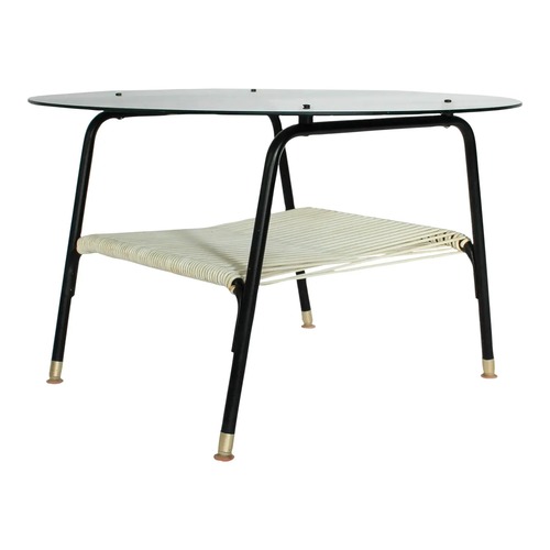 Used Vintage/Antique Finds Black Glass Coffee Table for sale on AptDeco