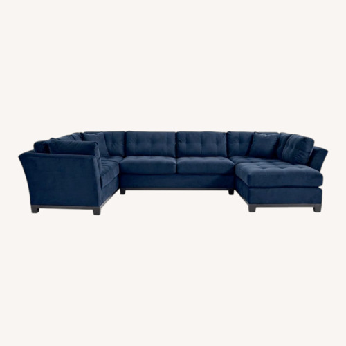 Used Rooms To Go Cindy Crawford Metropolis Blue 3+ Piece Sectional for sale on AptDeco