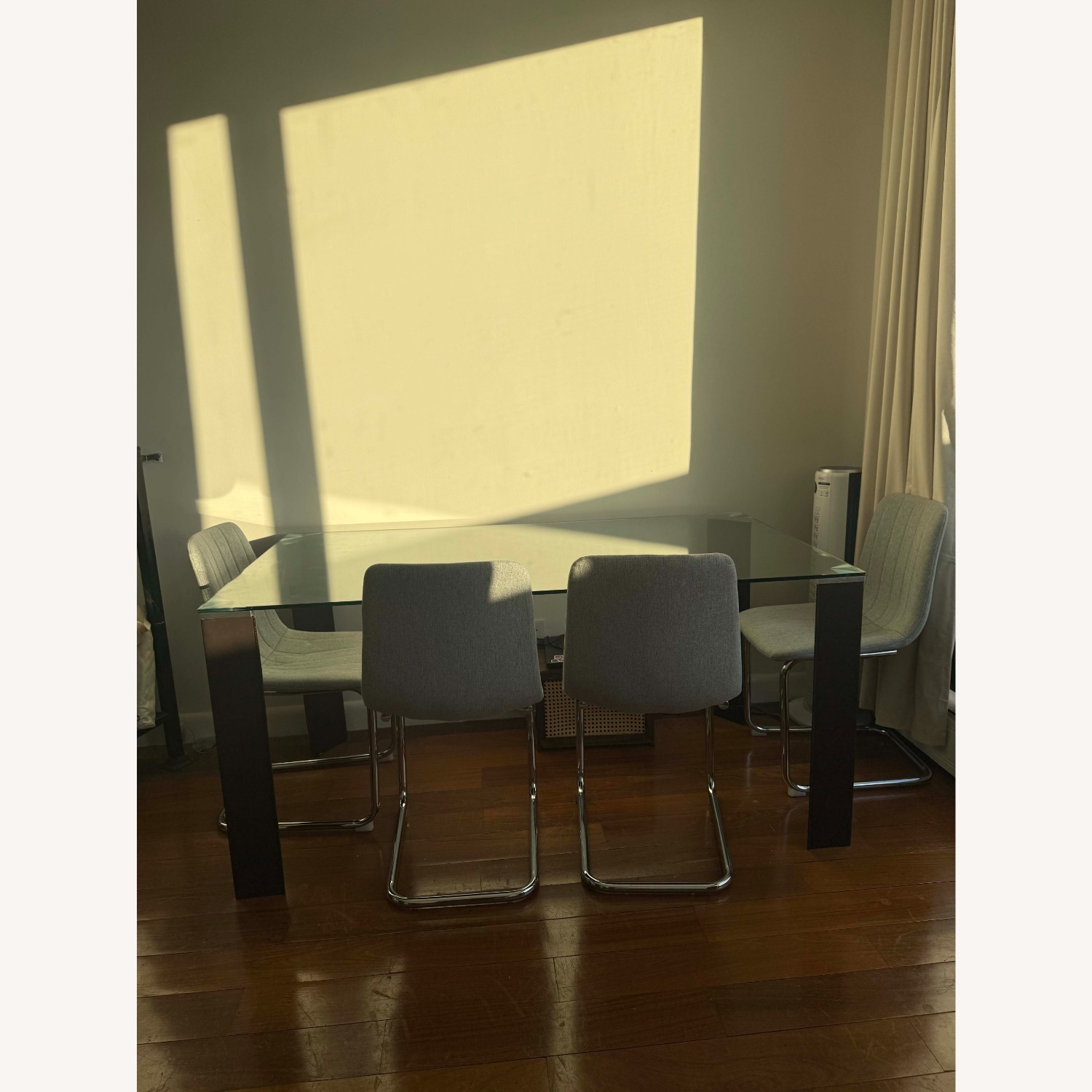 Light Gray Glass Dining Set - image-7