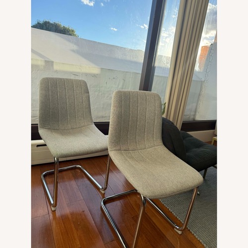 Used Light Gray Glass Dining Set for sale on AptDeco