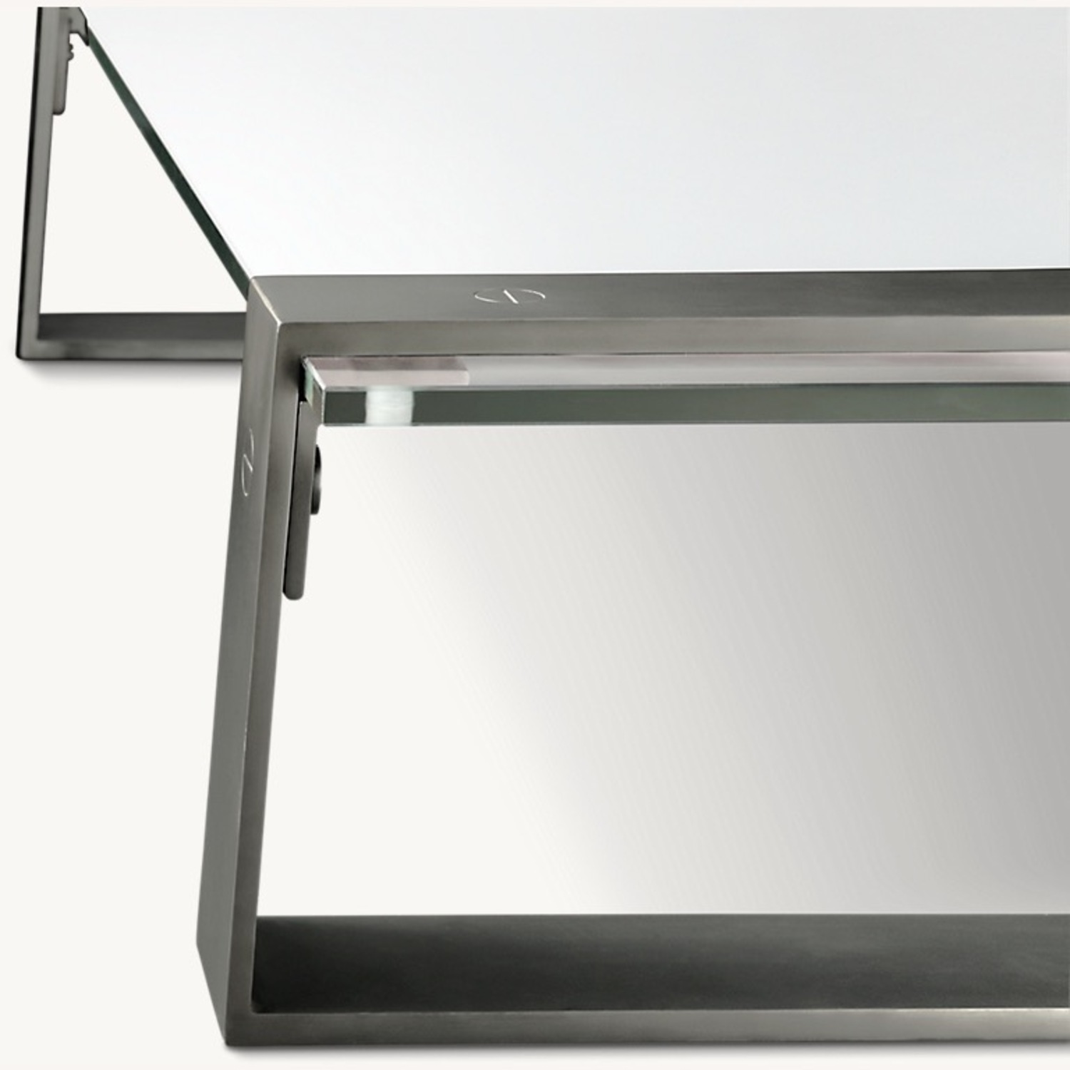 RH Glass & Stainless Steel Coffee Table - image-8
