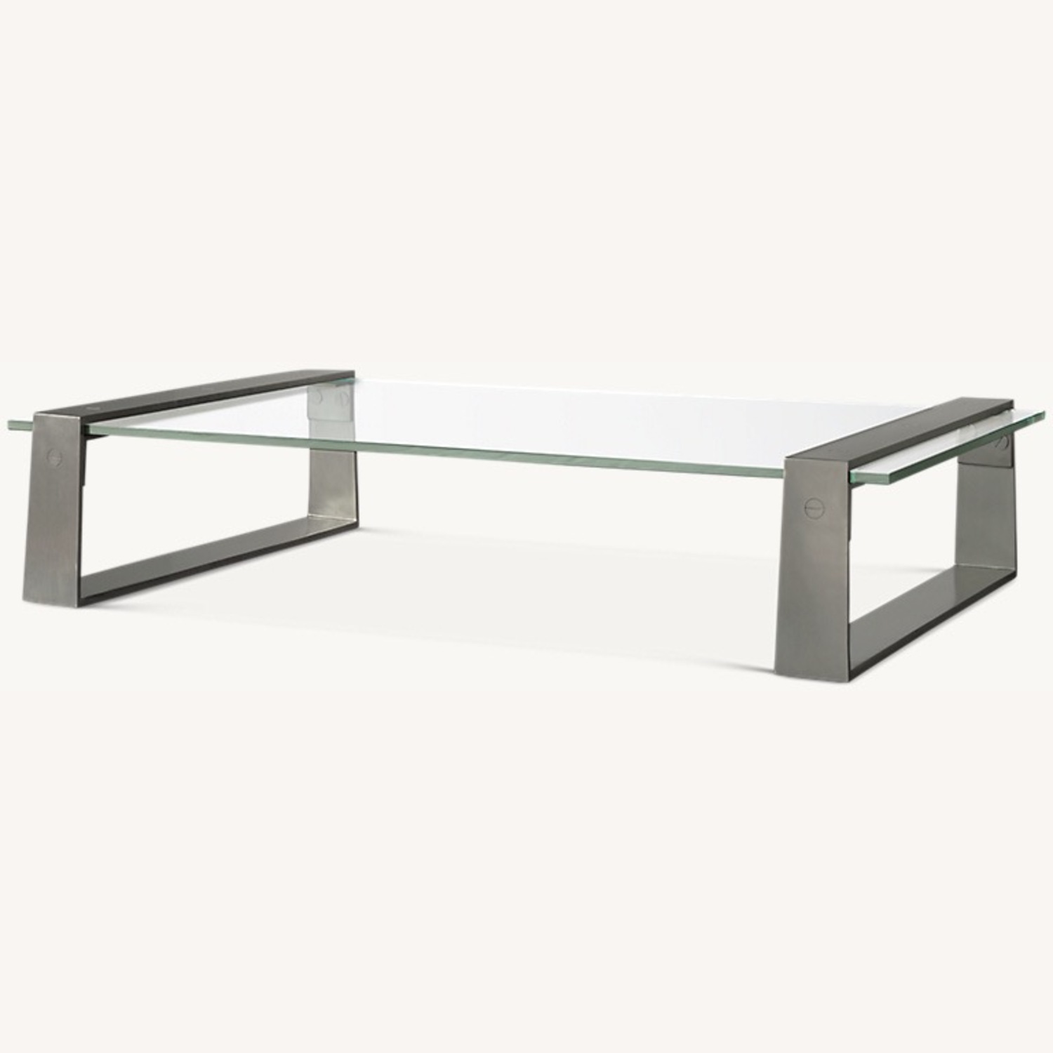 RH Glass & Stainless Steel Coffee Table - image-0