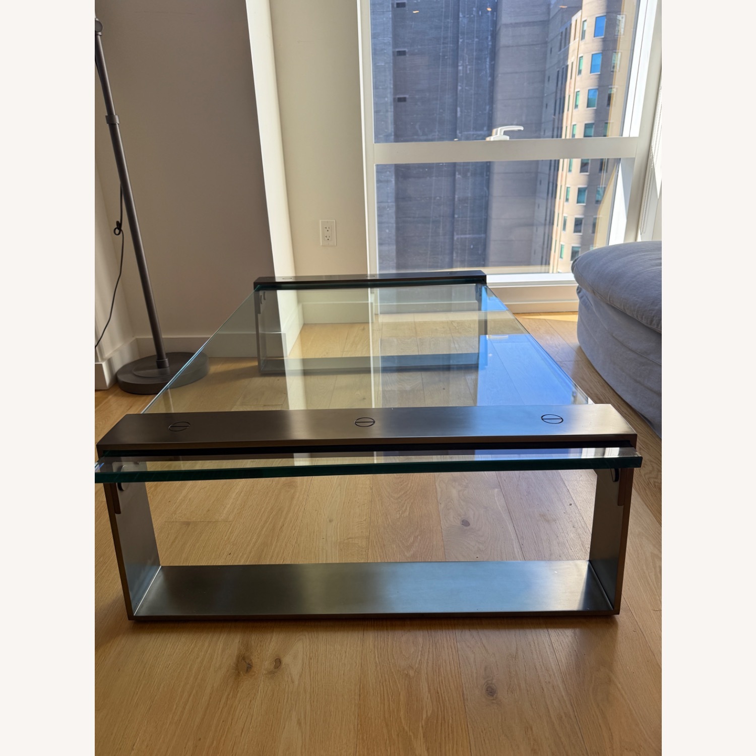 RH Glass & Stainless Steel Coffee Table - image-3