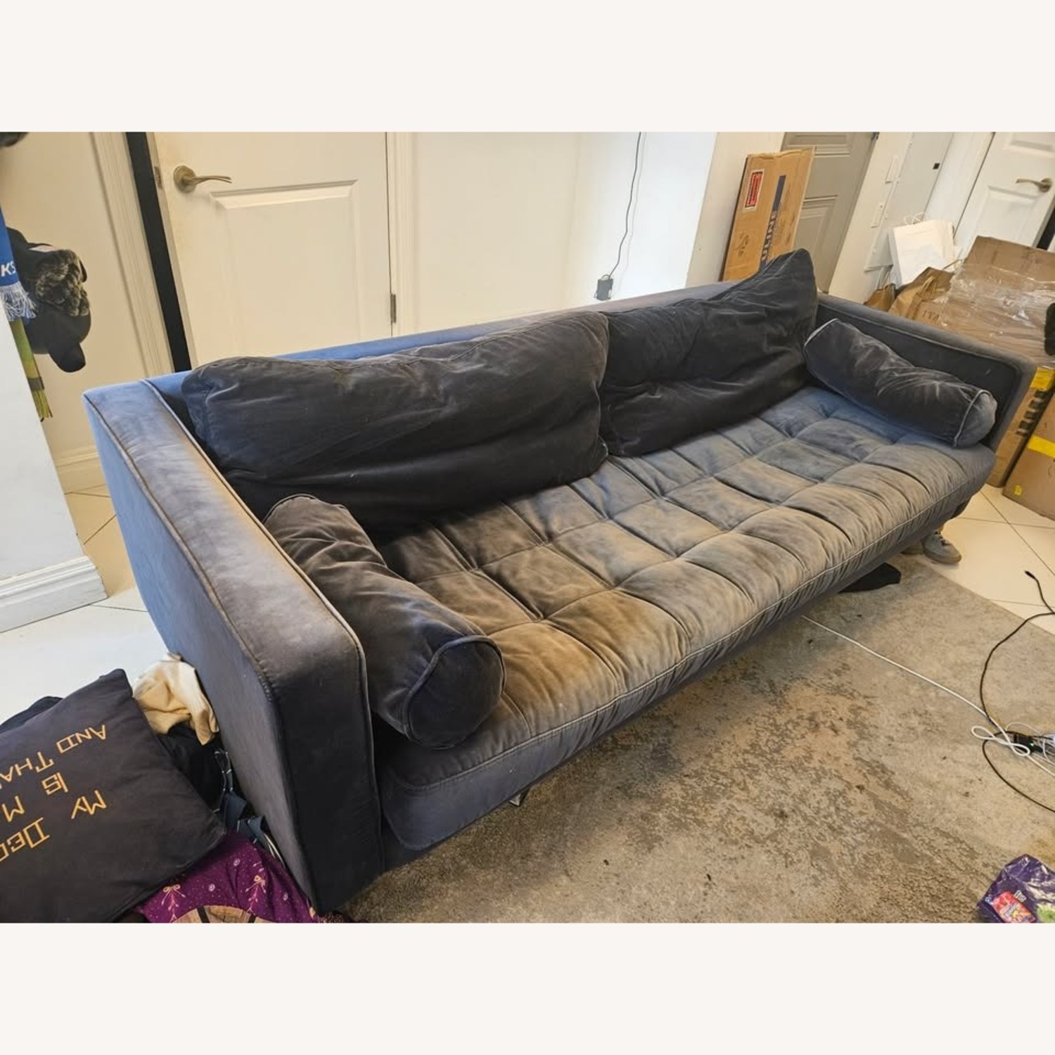 Article Sven Blue Velvet 3+ Seater Sofa - image-3