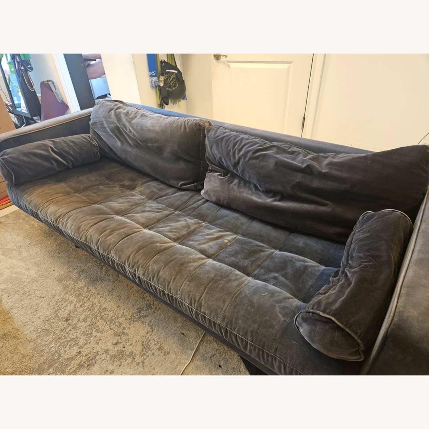 Article Sven Blue Velvet 3+ Seater Sofa - image-1