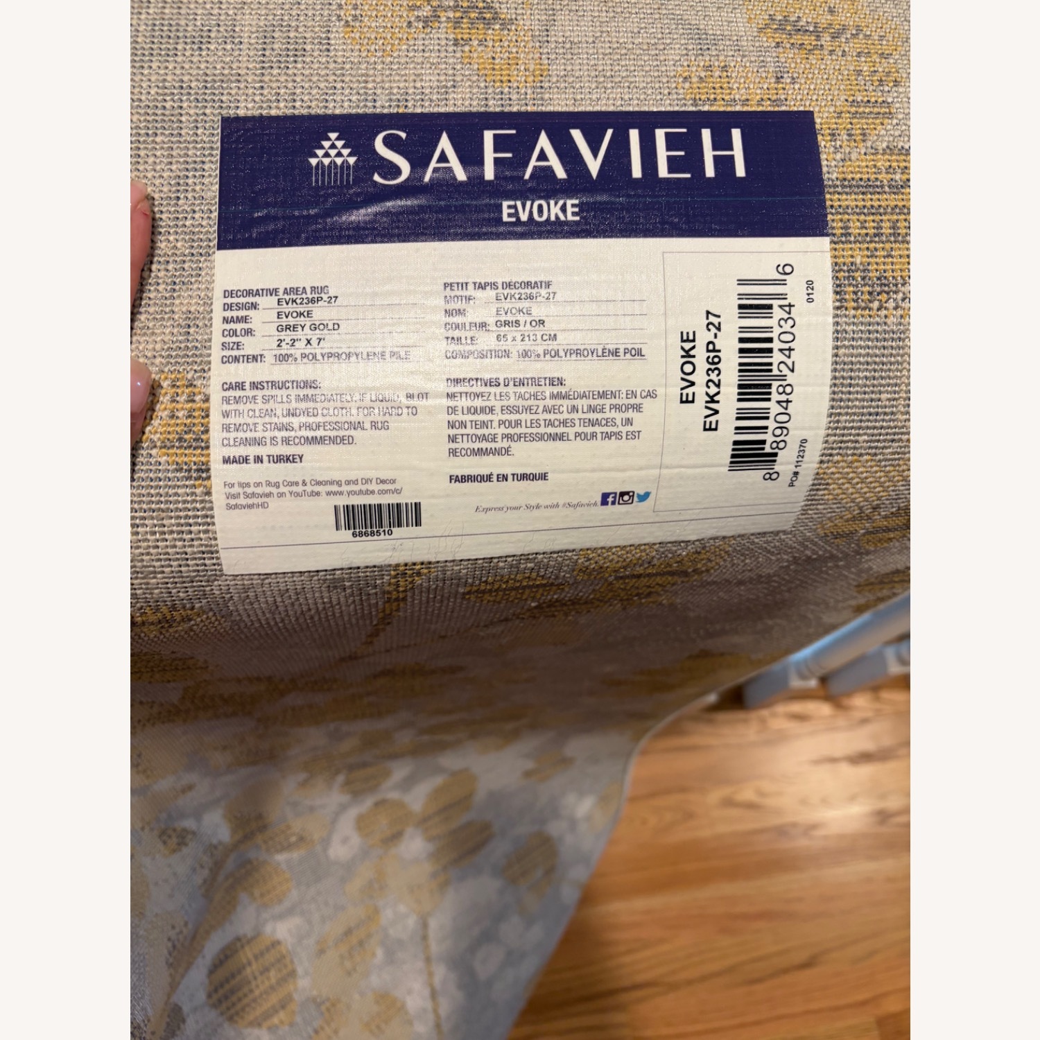 Safavieh Evoke Light Gray Runner Rug 2.2' x 7' - image-1