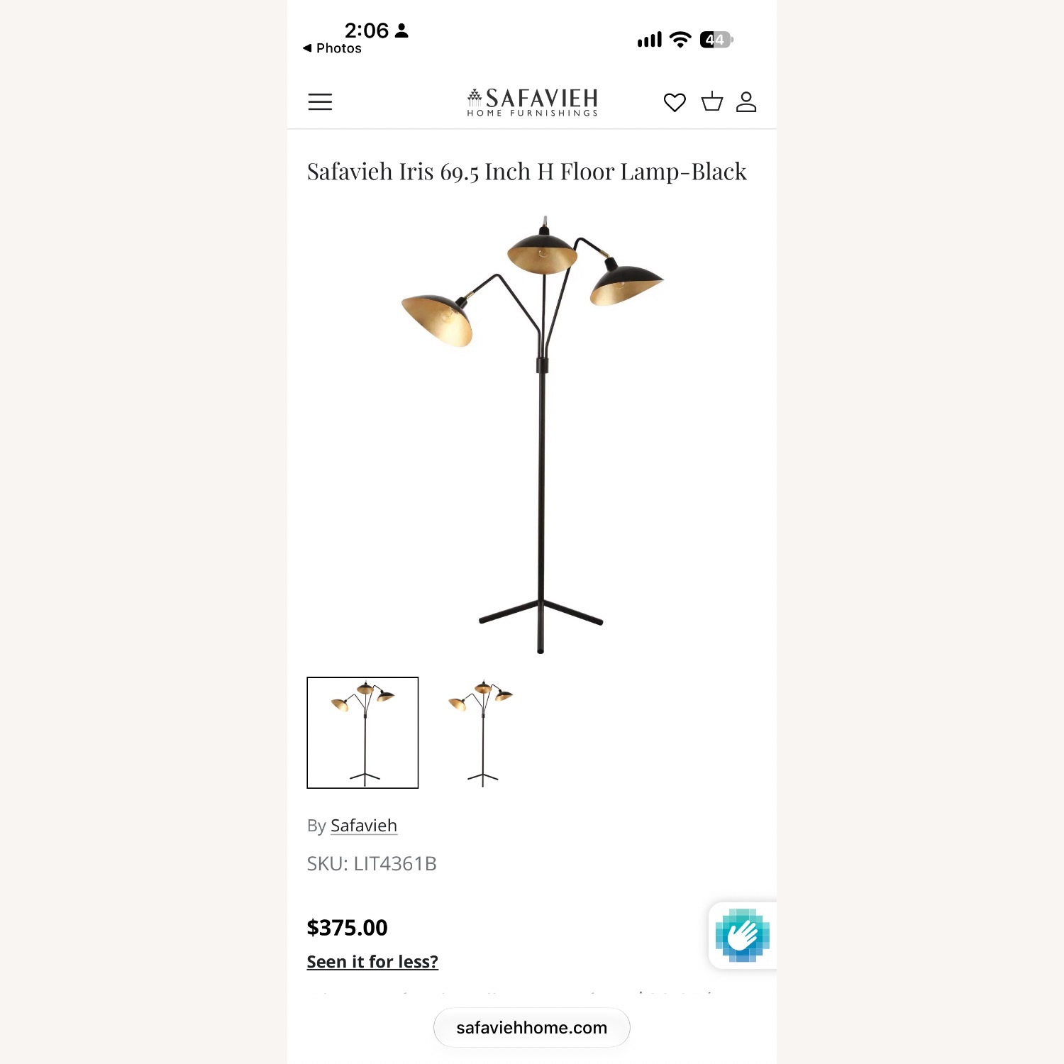 Safavieh Iris 69.5 Inch H Floor Lamp - image-9