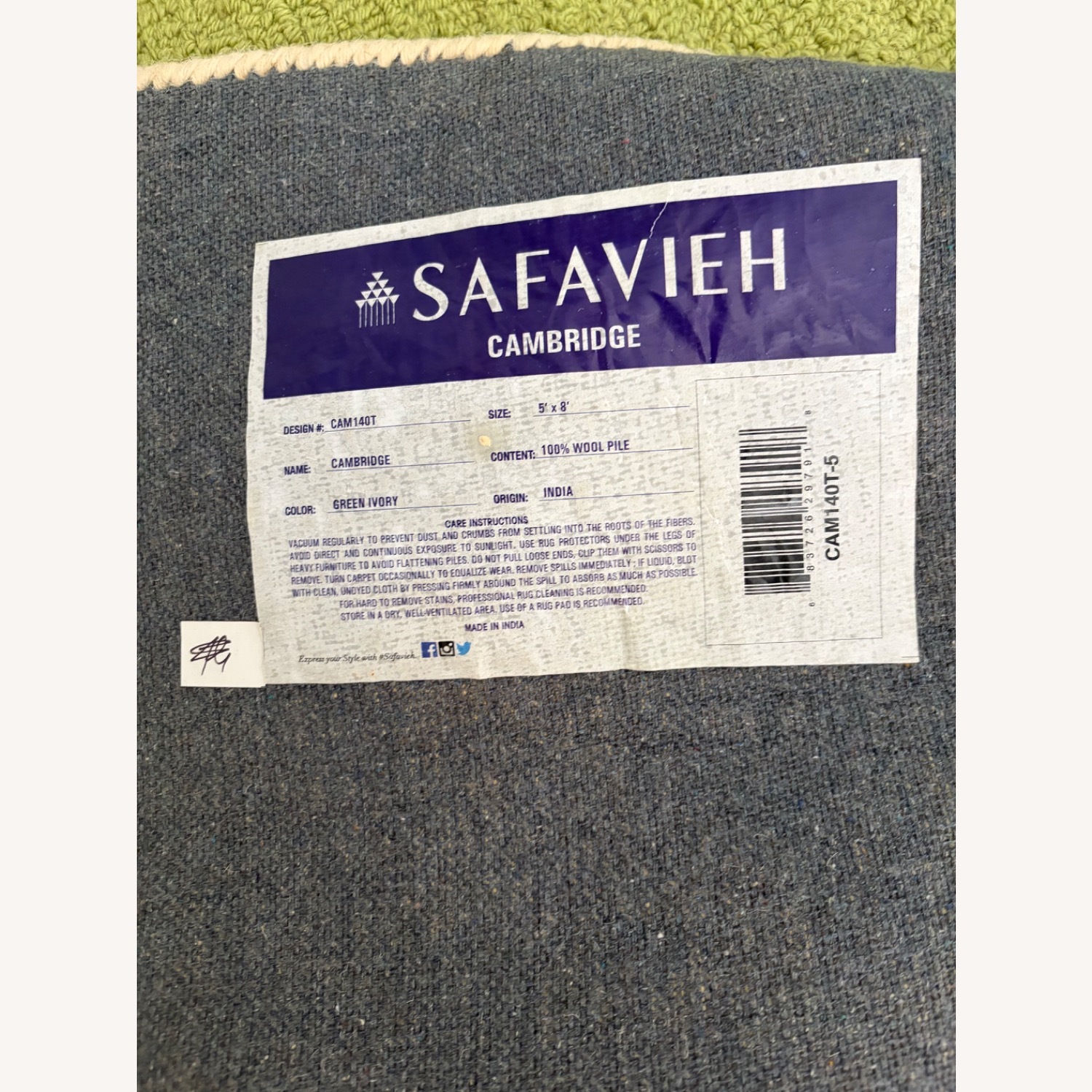 Safavieh Green Wool Area Rug 5' x 8' - image-4