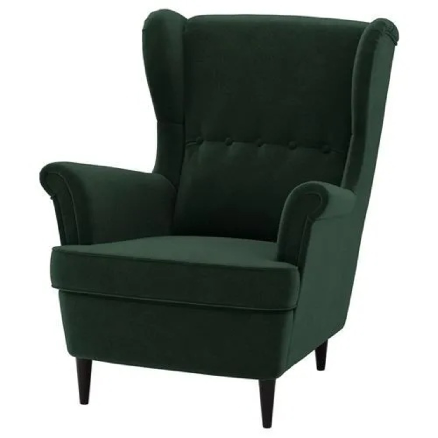 IKEA STRANDMON Green Velvet Armchair - image-4