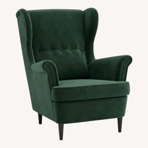 Used IKEA STRANDMON Green Velvet Armchair for sale on AptDeco