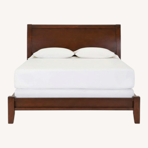 Used Pottery Barn Valencia Dark Brown Wood King Bed for sale on AptDeco