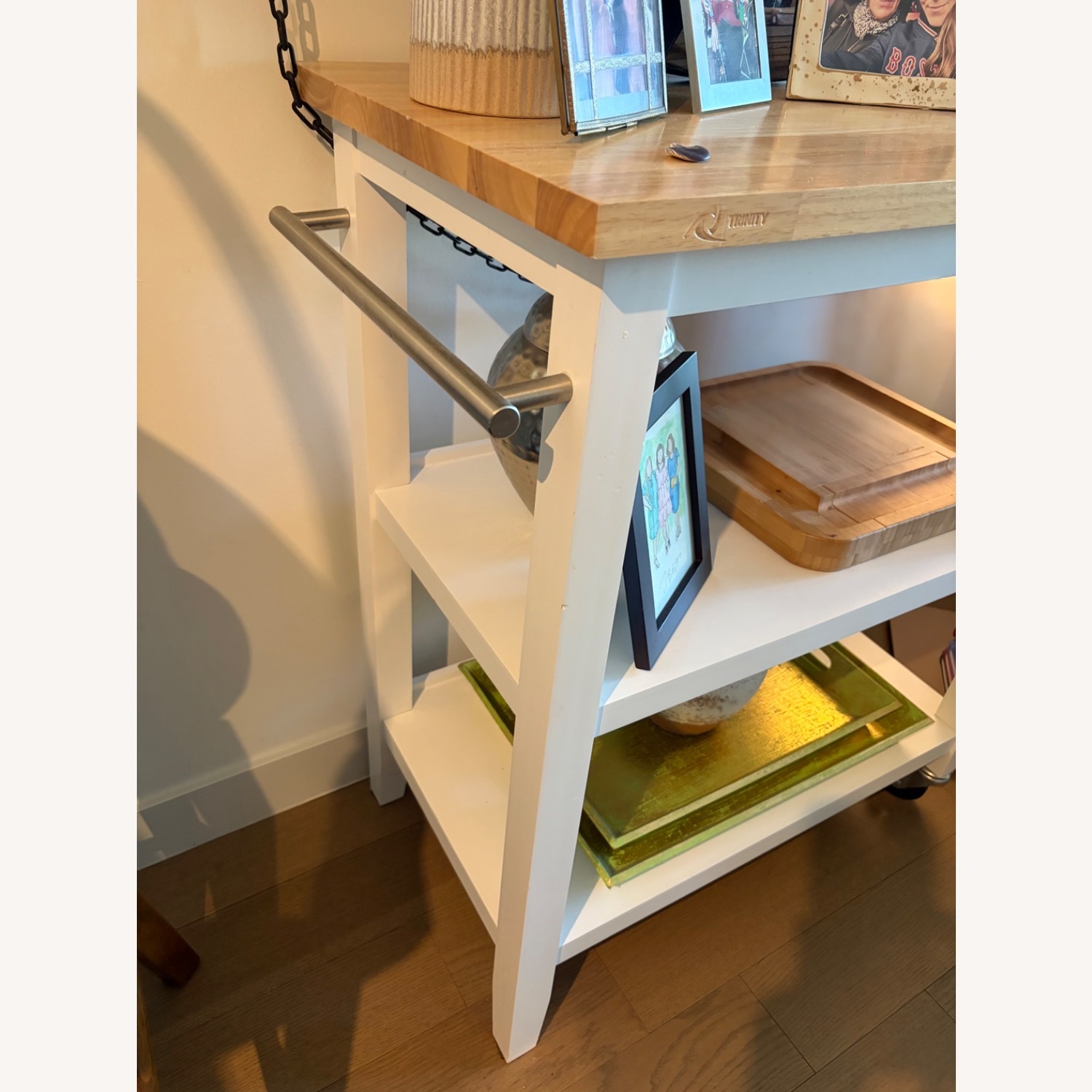 Trinity Furniture White Wood Bar Cart - image-2