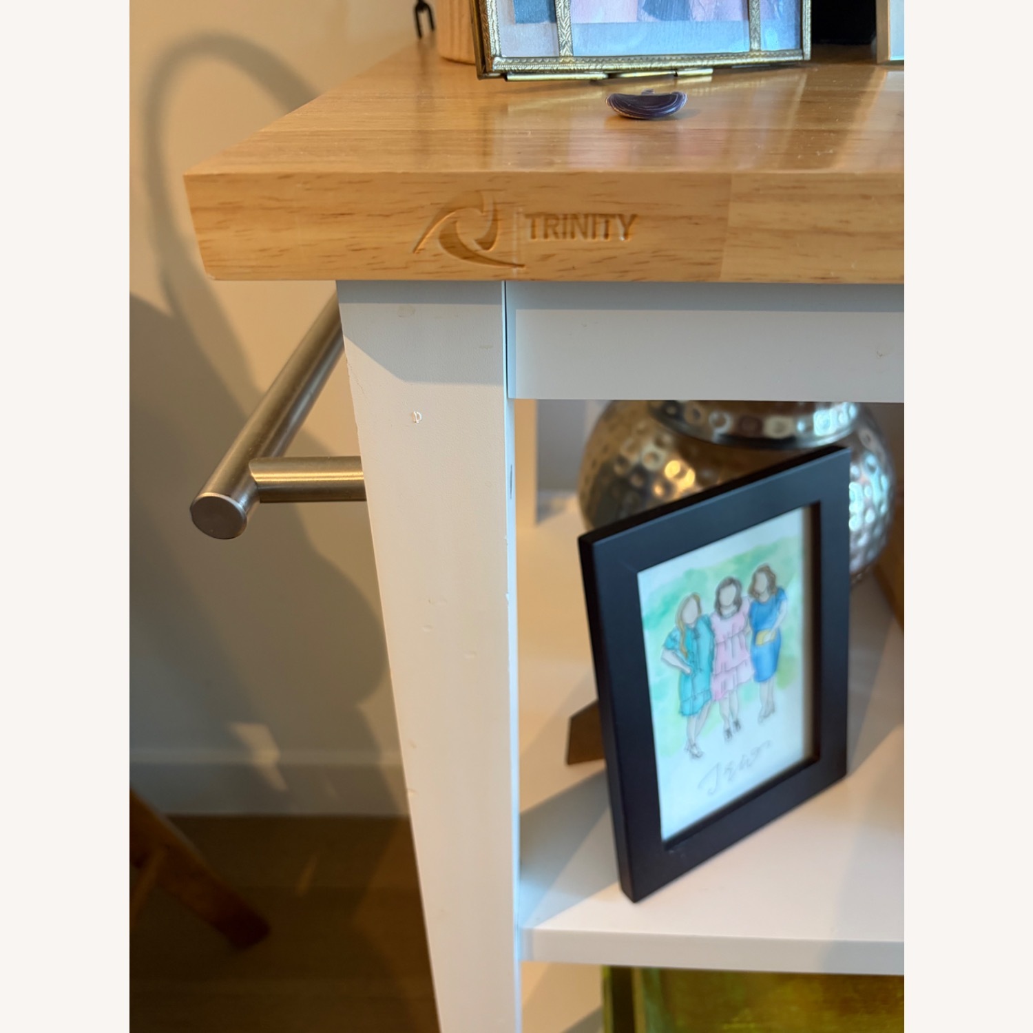 Trinity Furniture White Wood Bar Cart - image-3