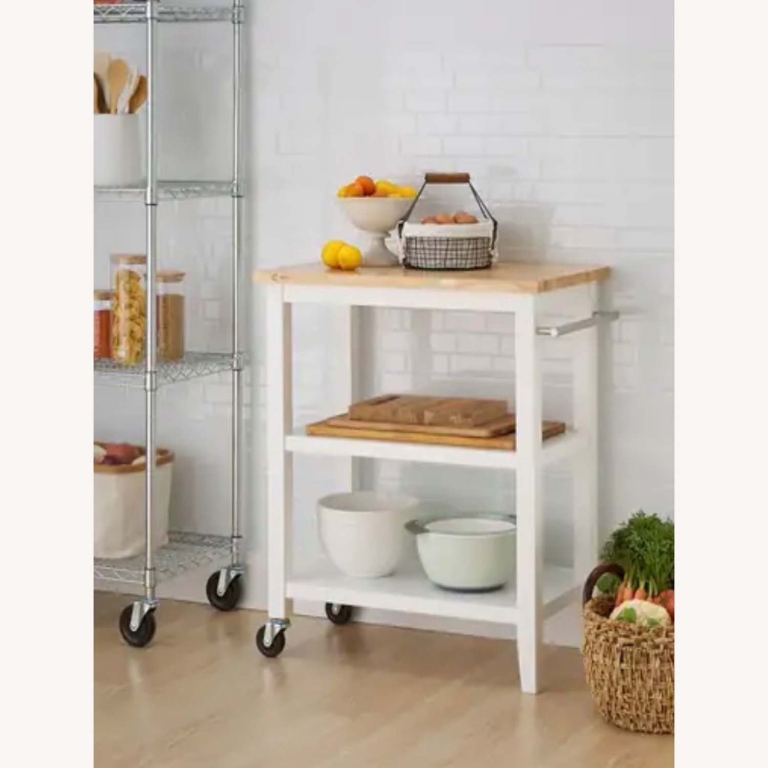 Trinity Furniture White Wood Bar Cart - image-5