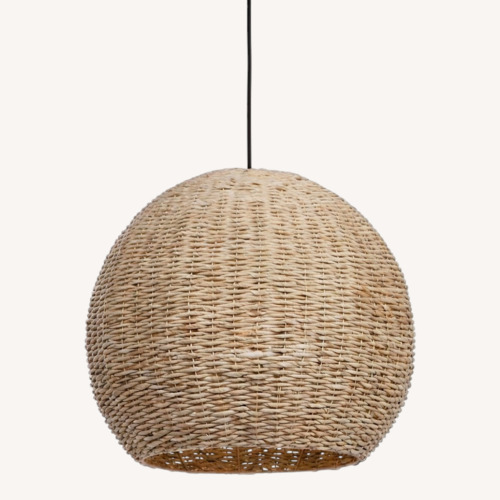Used Uttermost 24" Seagrass Dome Pendant Lights Pair for sale on AptDeco