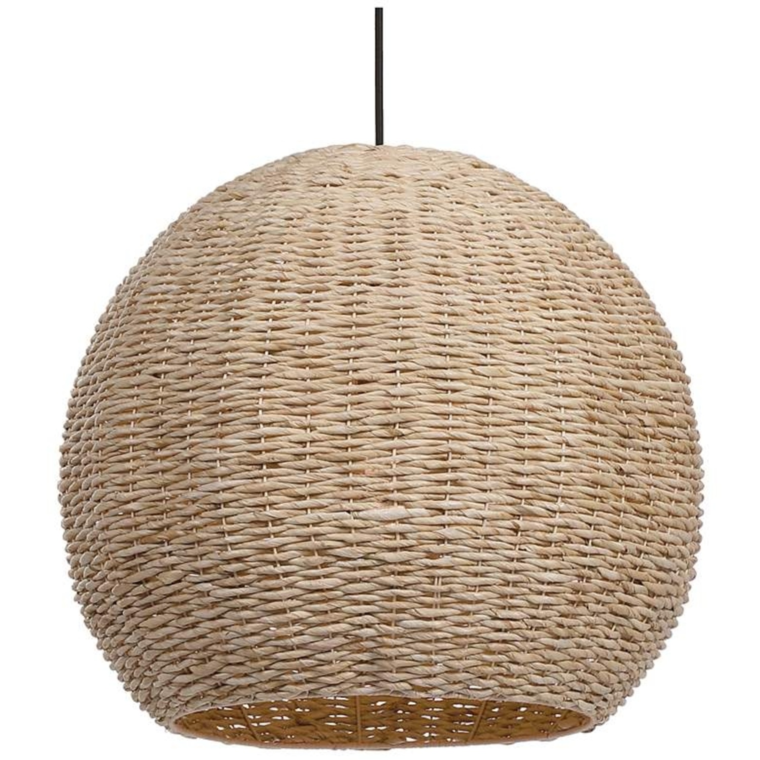 Uttermost 24" Seagrass Dome Pendant Lights Pair - image-6
