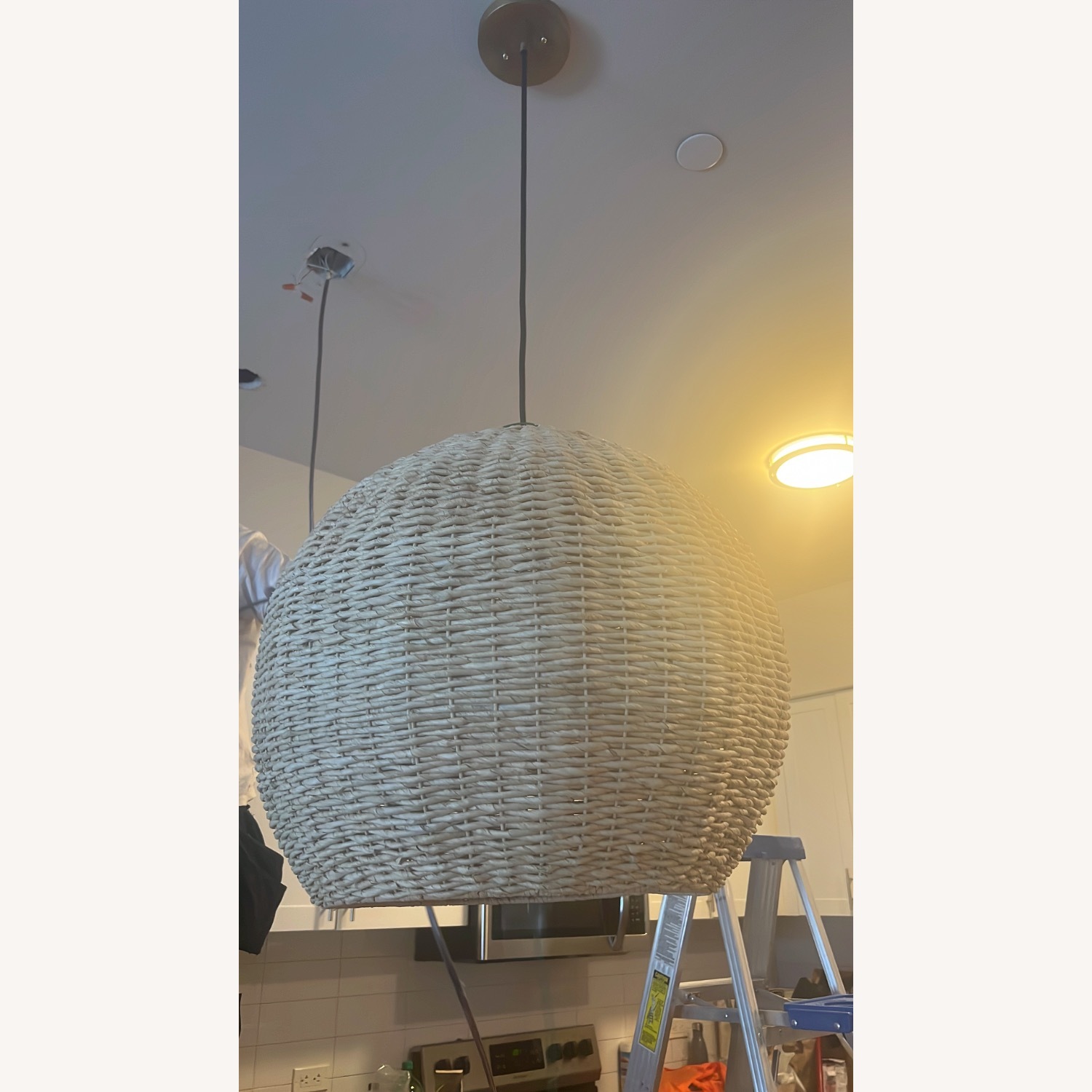 Uttermost 24" Seagrass Dome Pendant Lights Pair - image-4