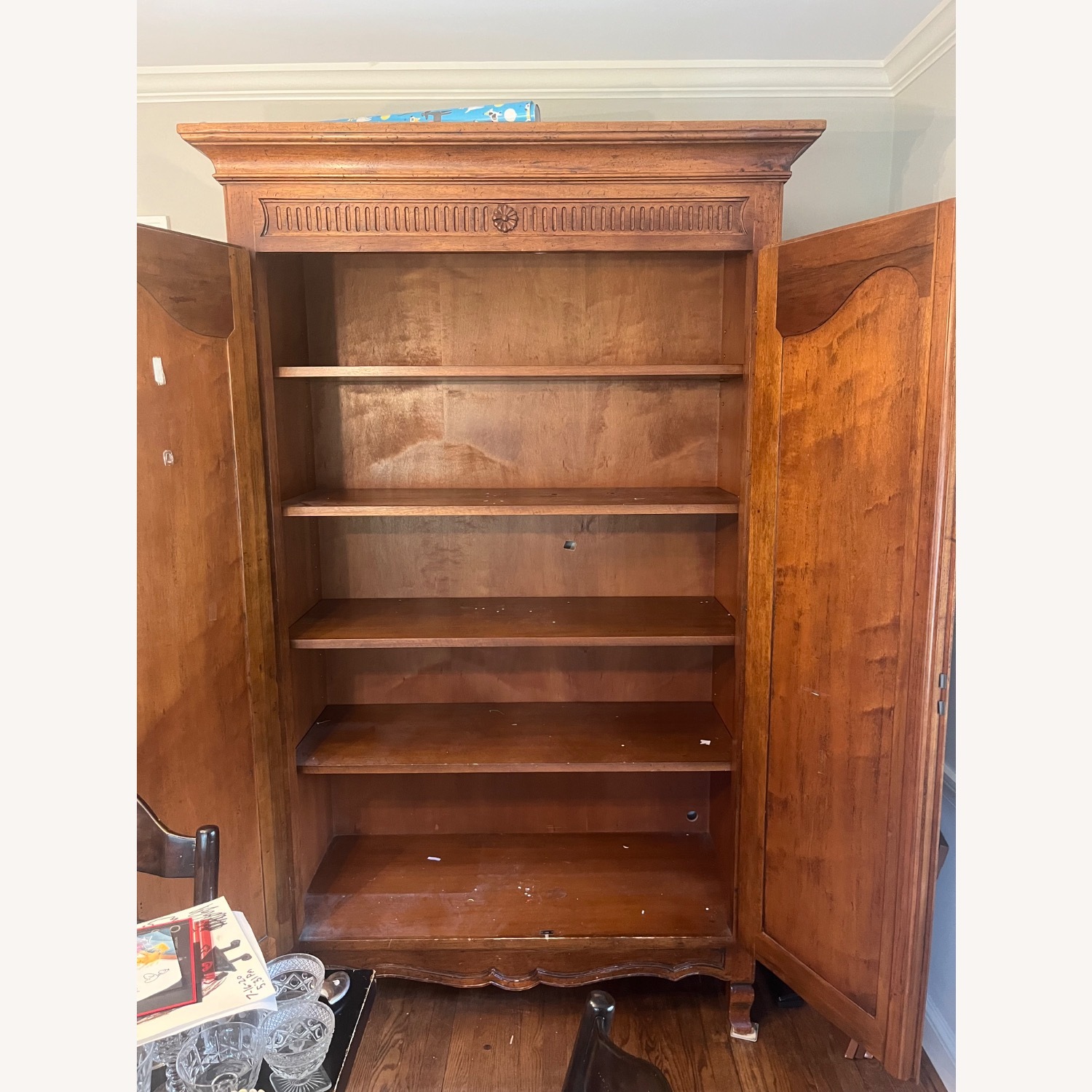 Light Brown Wood Armoire - image-2