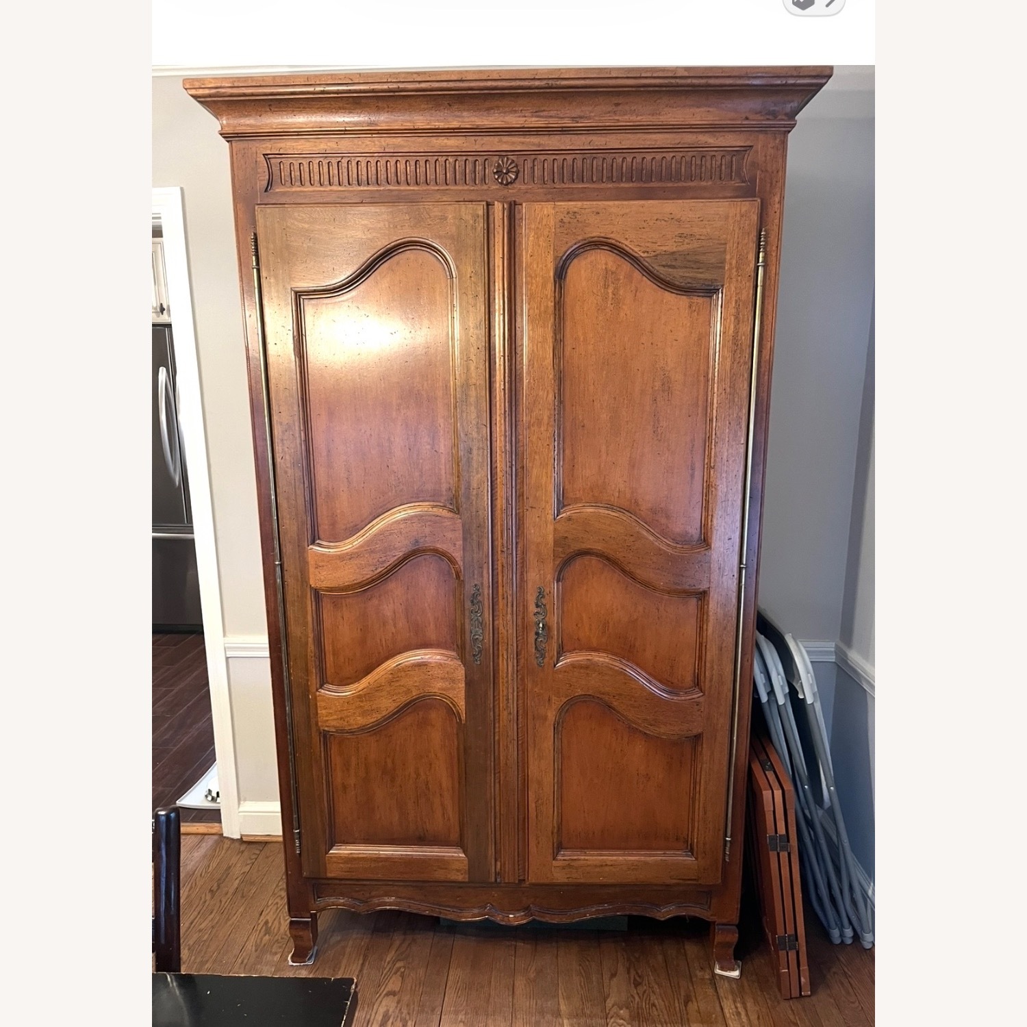 Light Brown Wood Armoire - image-1