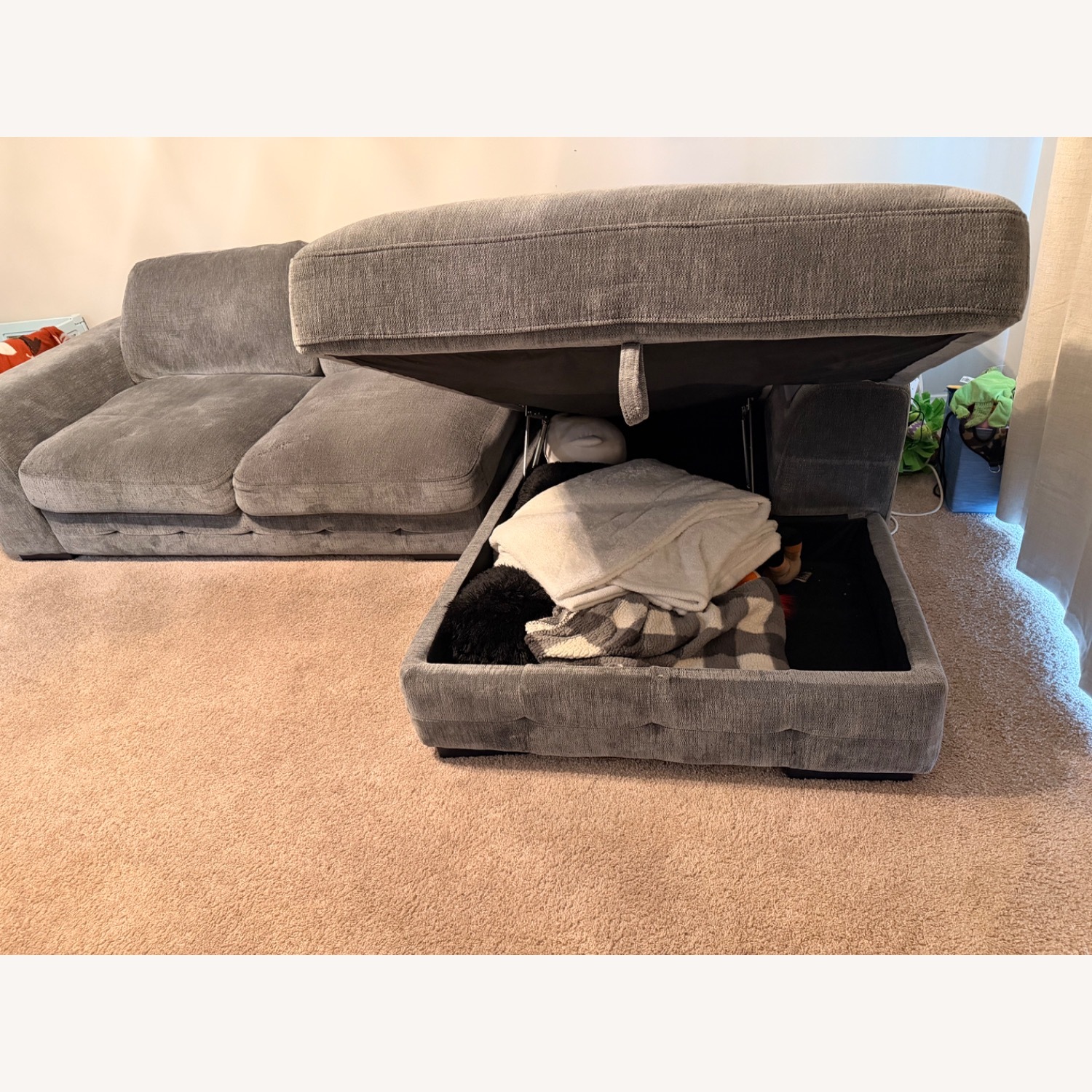 Blue/Gray 2 Piece Sectional Sofa with Chaise - image-1