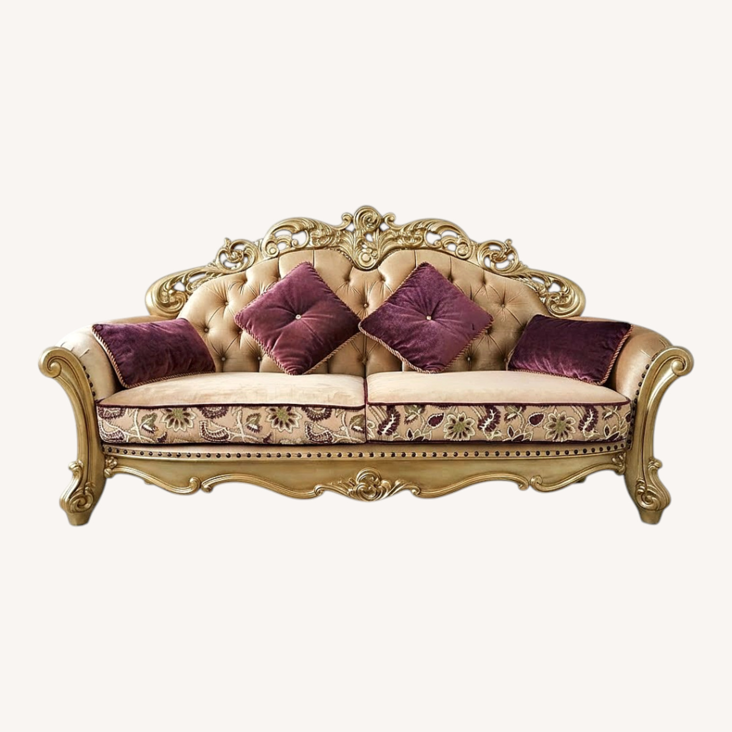 ACME Vendome Living Room Sofa 3+(Bone) - image-0