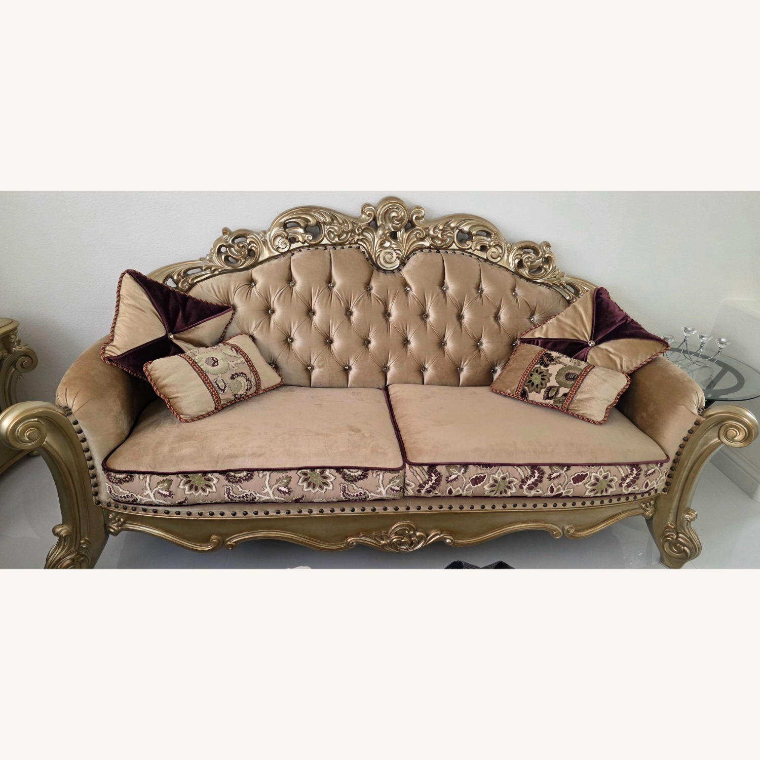 ACME Vendome Living Room Sofa 3+(Bone) - image-2