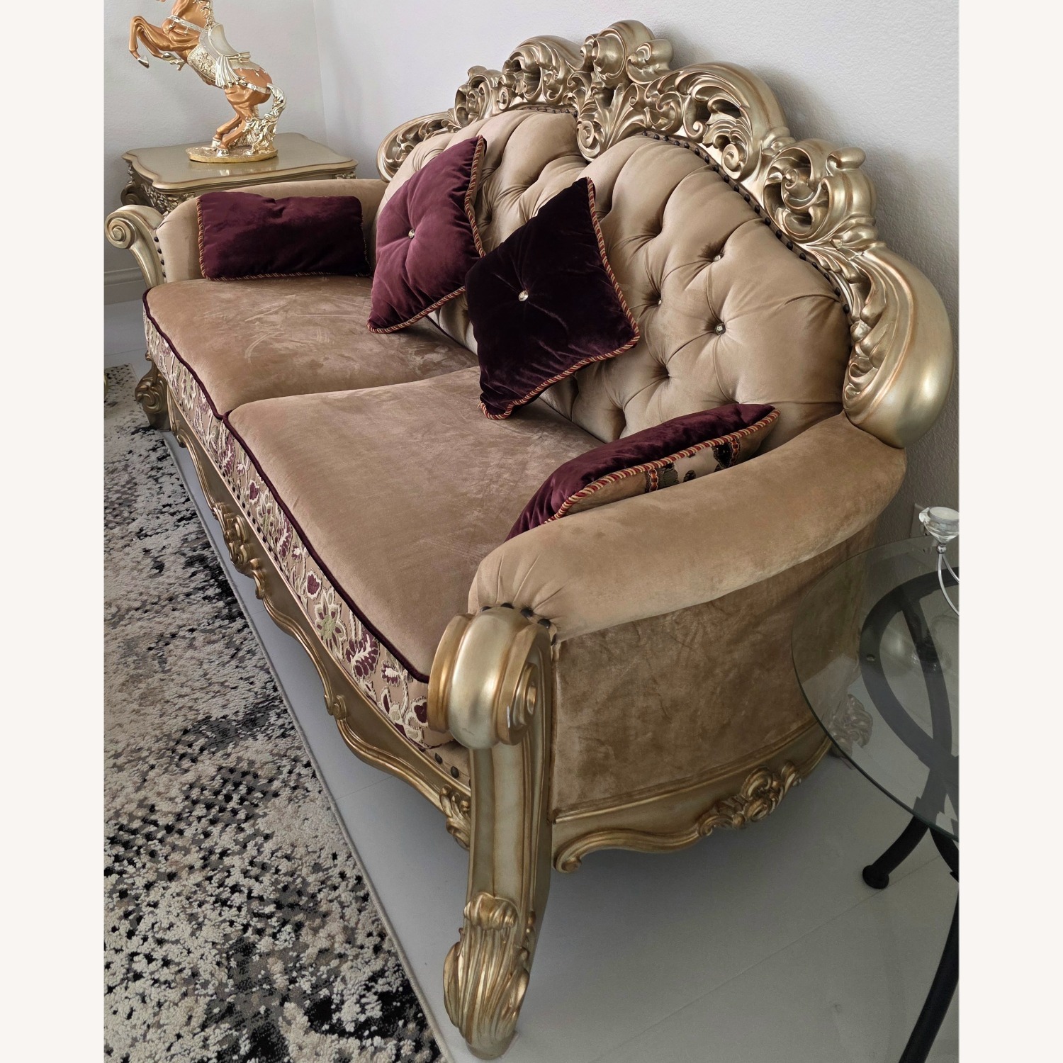 ACME Vendome Living Room Sofa 3+(Bone) - image-4