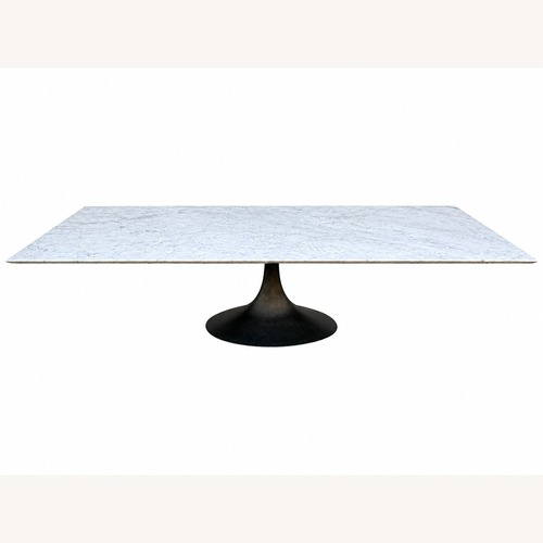Used Restoration Hardware Aero Stone Dining Table 120" Carrara Marble for sale on AptDeco
